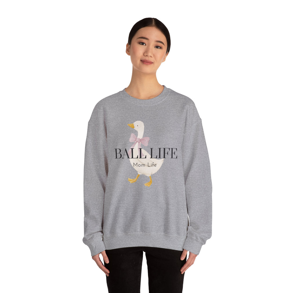 Goose Sweatshirt for Mom - Ball Life Mom Life Graphic Goose Crewneck Top