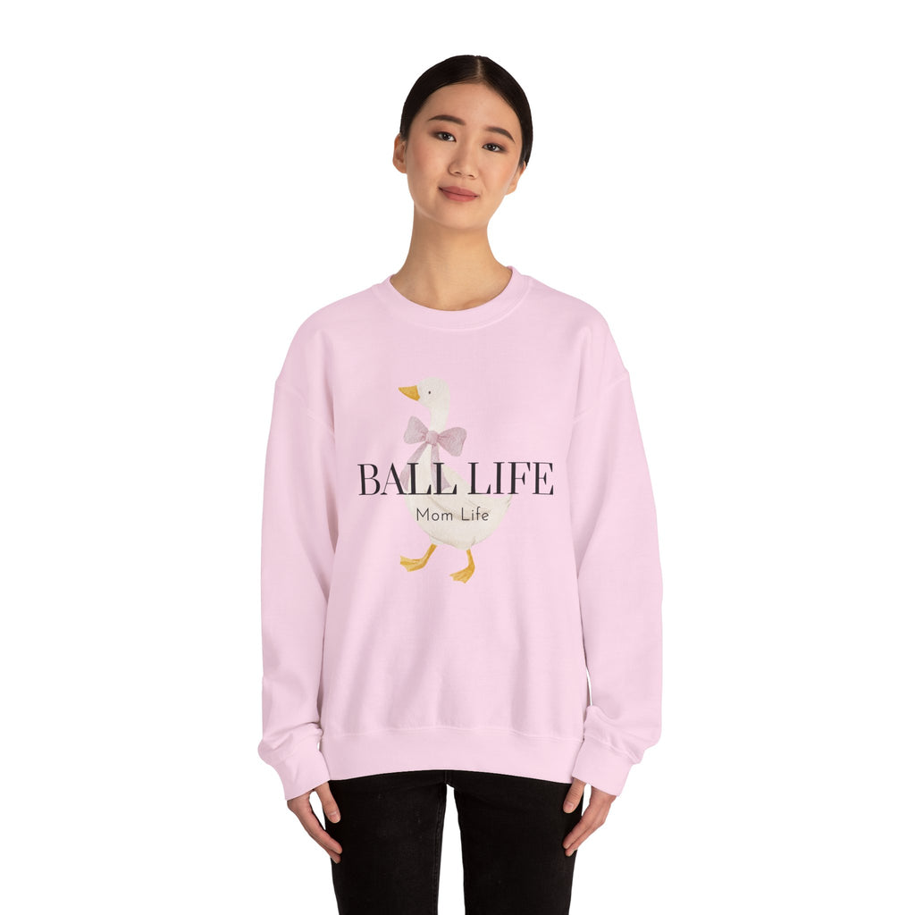 Goose Sweatshirt for Mom - Ball Life Mom Life Graphic Goose Crewneck Top