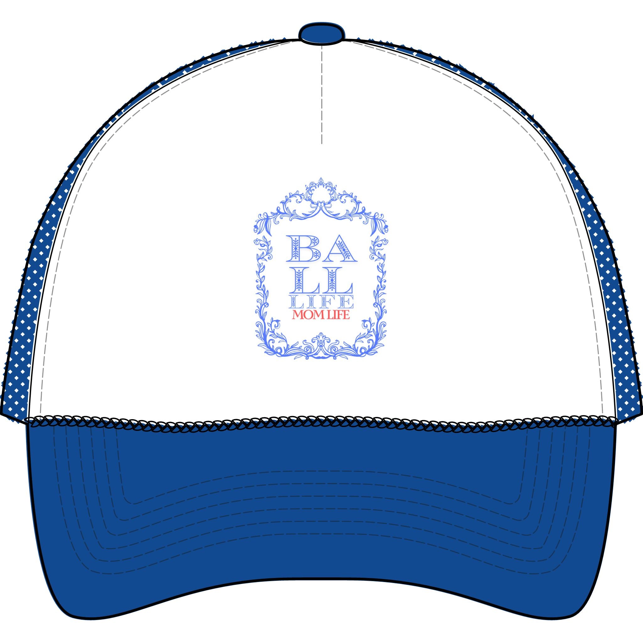 Trucker Cap - 'Ball Life Mom Life' Vintage Baseball Mesh Hat