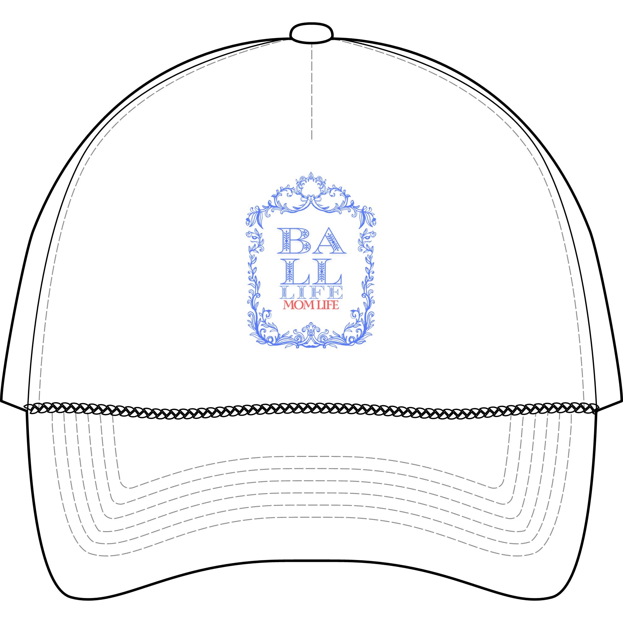 Trucker Cap - 'Ball Life Mom Life' Vintage Baseball Mesh Hat