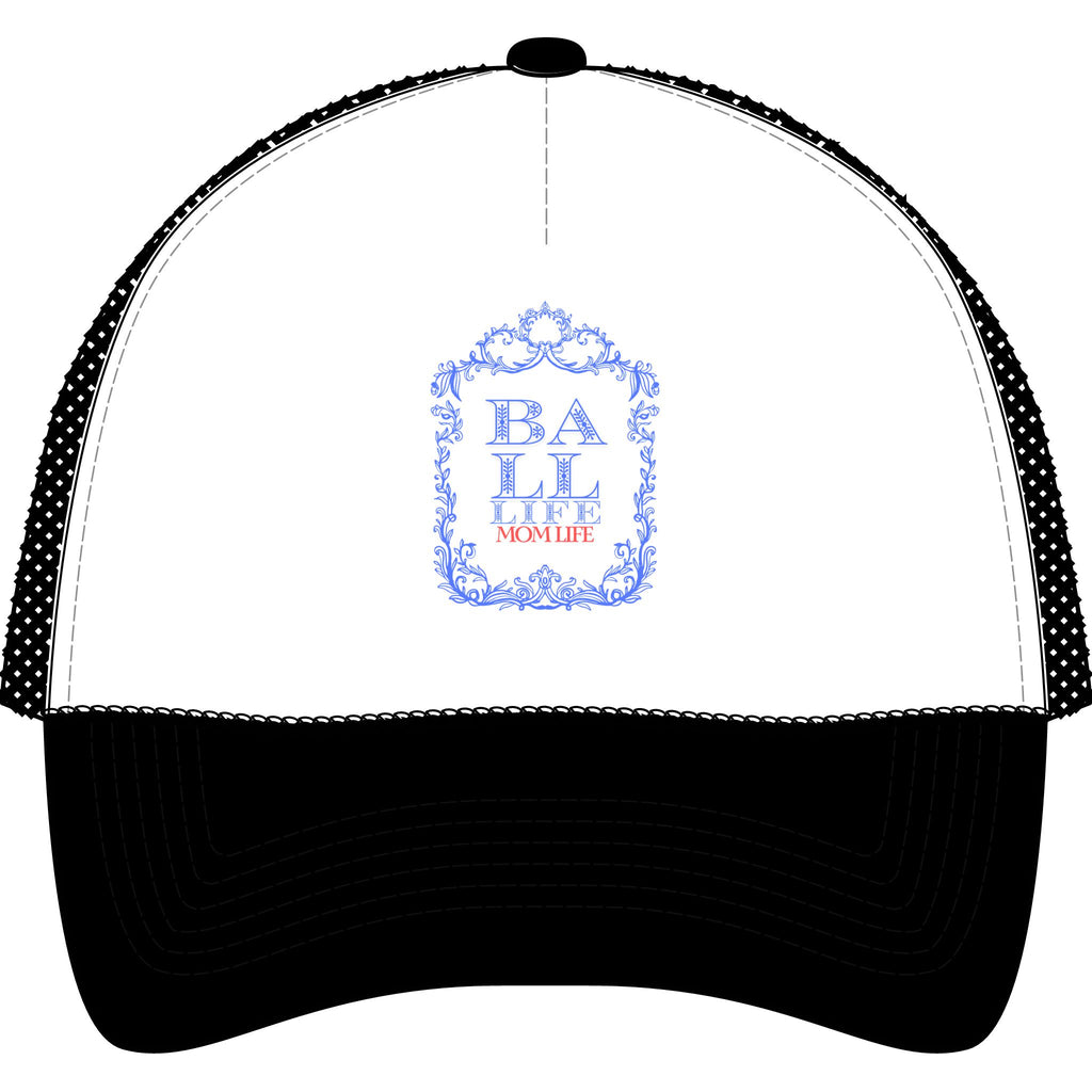 Trucker Cap - 'Ball Life Mom Life' Vintage Baseball Mesh Hat