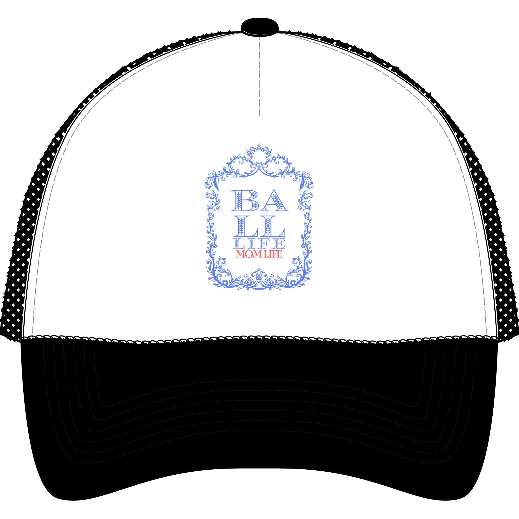 Trucker Cap - 'Ball Life Mom Life' Vintage Baseball Mesh Hat