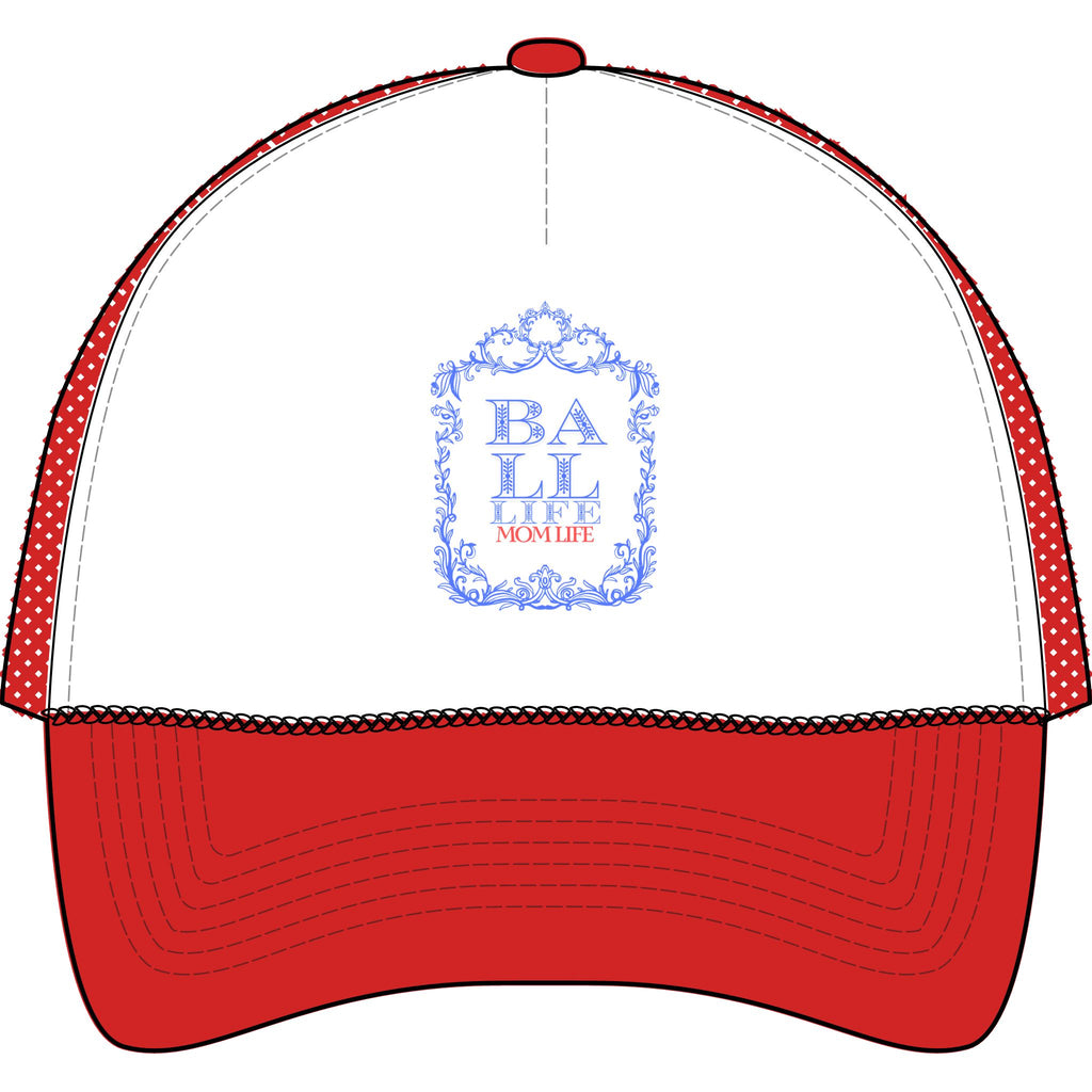 Trucker Cap - 'Ball Life Mom Life' Vintage Baseball Mesh Hat