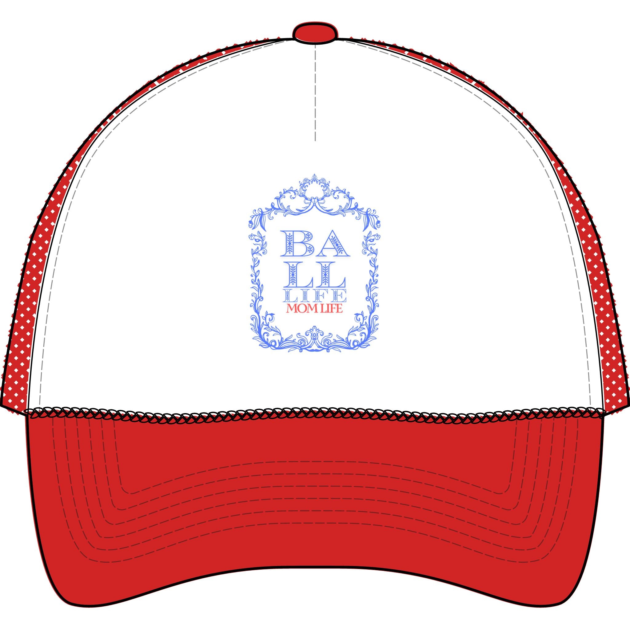 Trucker Cap - 'Ball Life Mom Life' Vintage Baseball Mesh Hat