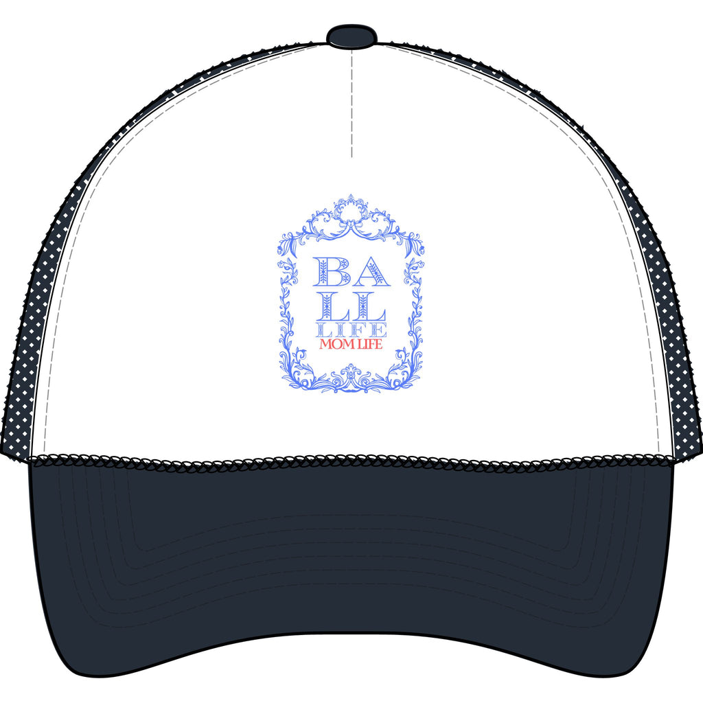 Trucker Cap - 'Ball Life Mom Life' Vintage Baseball Mesh Hat