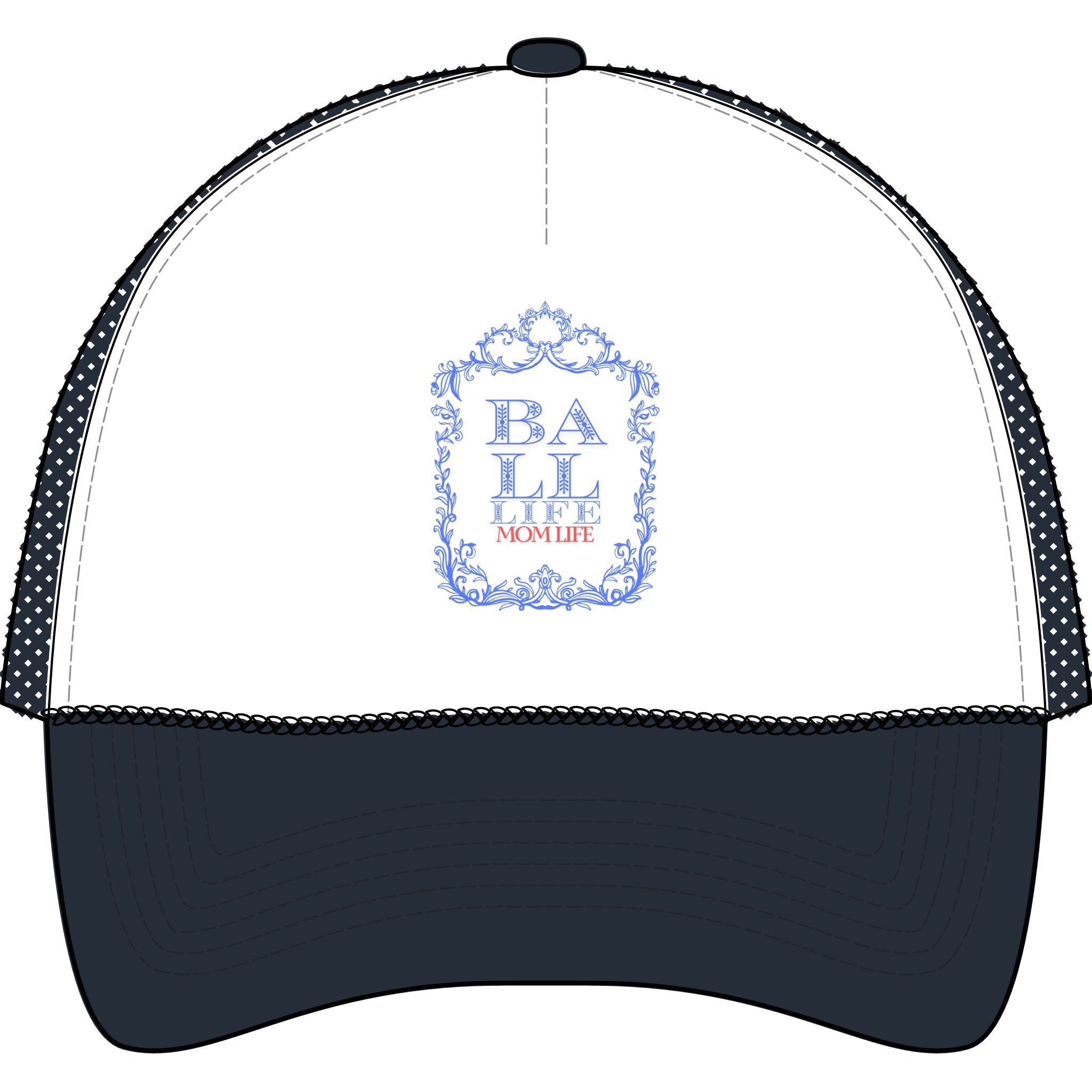 Trucker Cap - 'Ball Life Mom Life' Vintage Baseball Mesh Hat