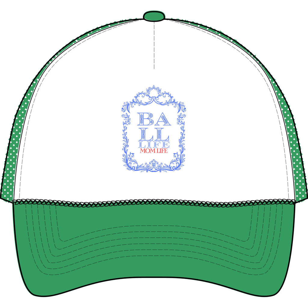 Trucker Cap - 'Ball Life Mom Life' Vintage Baseball Mesh Hat