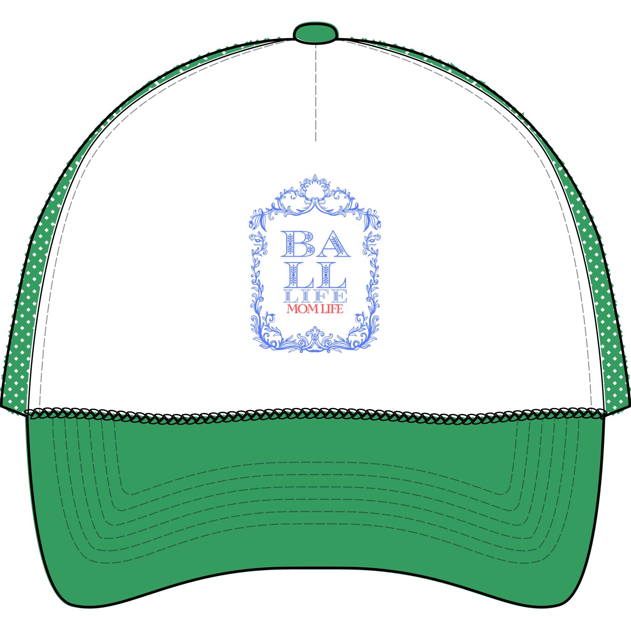 Trucker Cap - 'Ball Life Mom Life' Vintage Baseball Mesh Hat