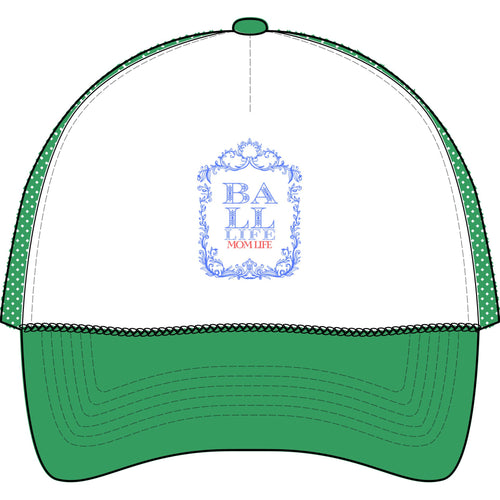 Trucker Cap - 'Ball Life Mom Life' Vintage Baseball Mesh Hat