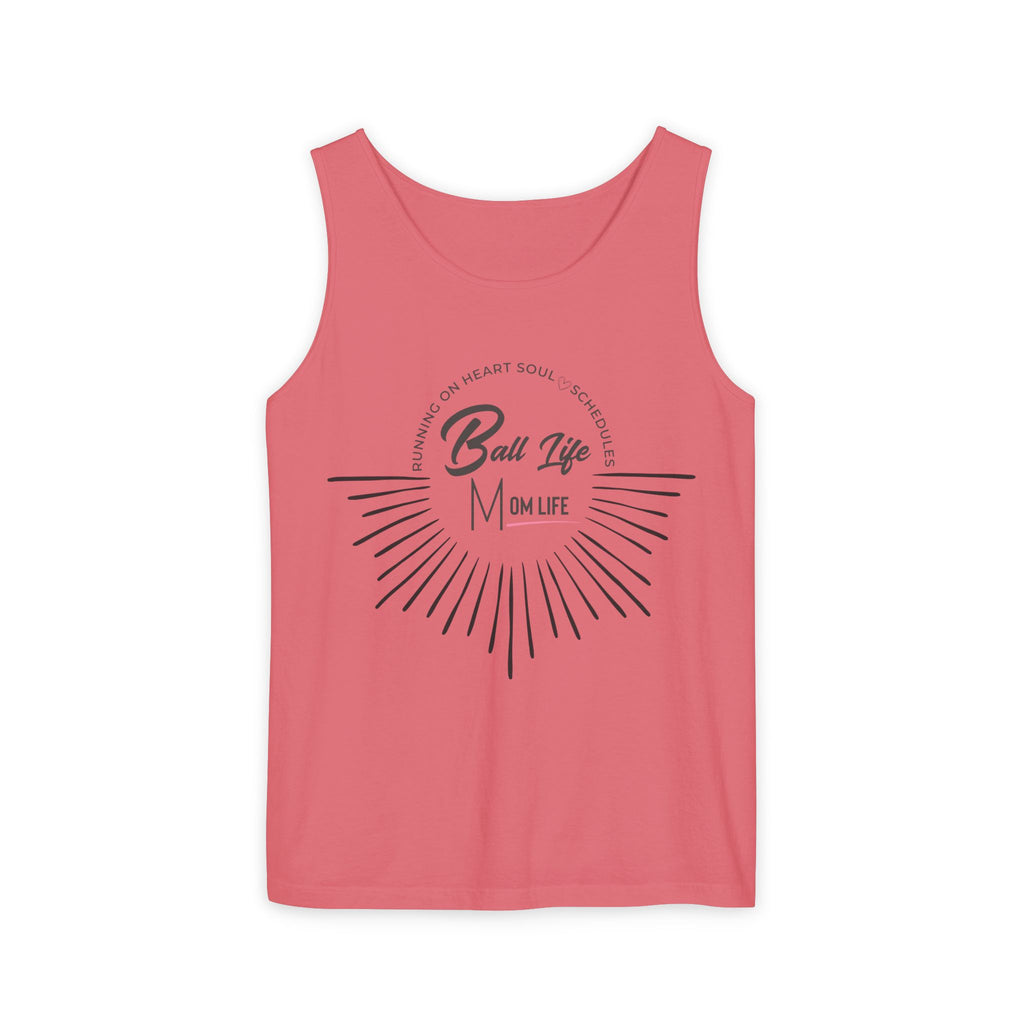 Tank Top — Ball Life Mom Life Retro Sunburst Graphic