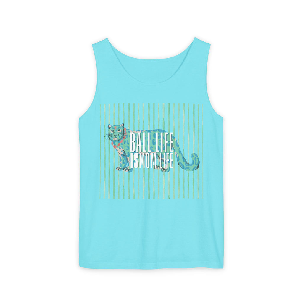Tank Top — Vintage Leopard Ball Life is Mom Life Graphic