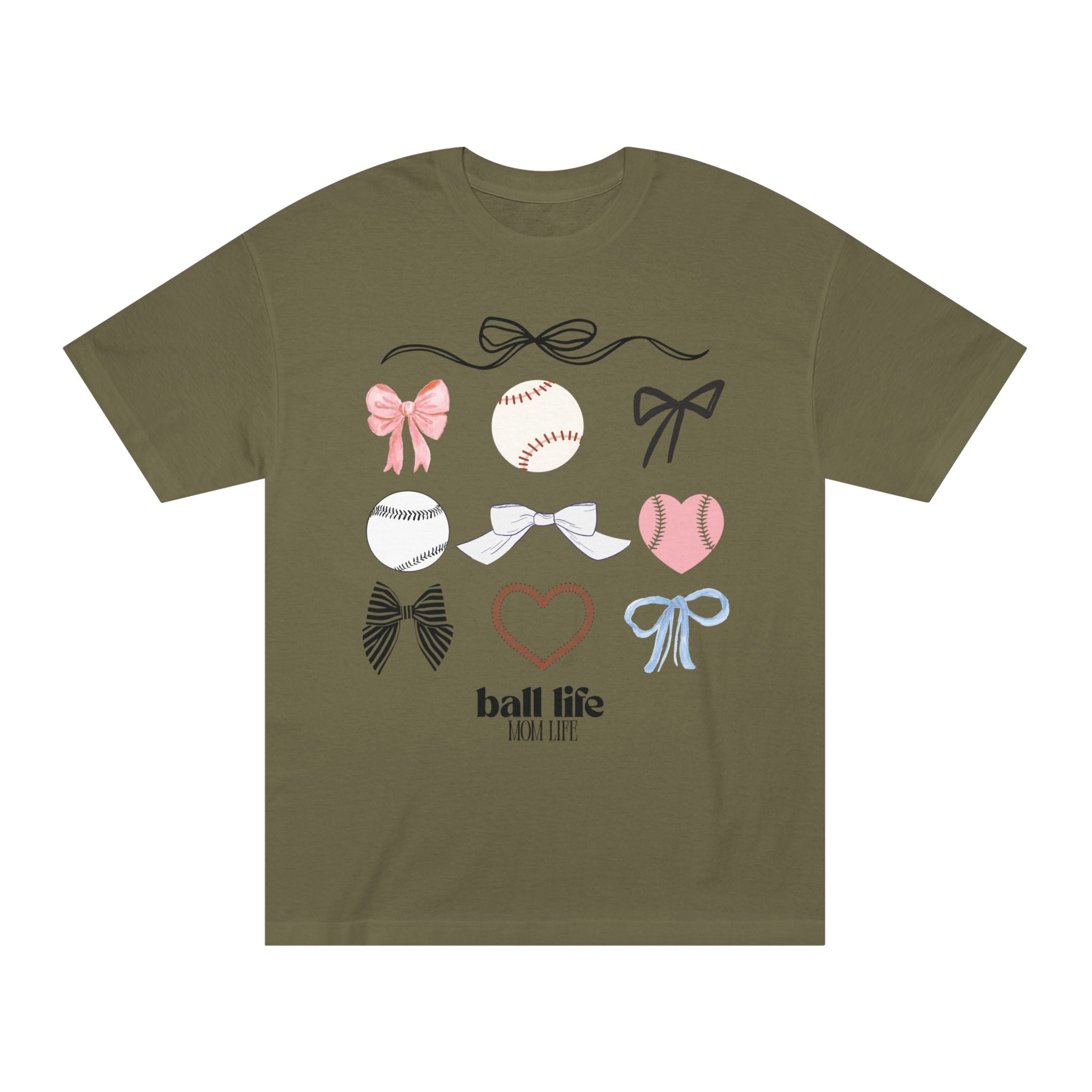 Baseball Bow Graphic Tee — "Ball Life" Bows & Heart Sports Shirt