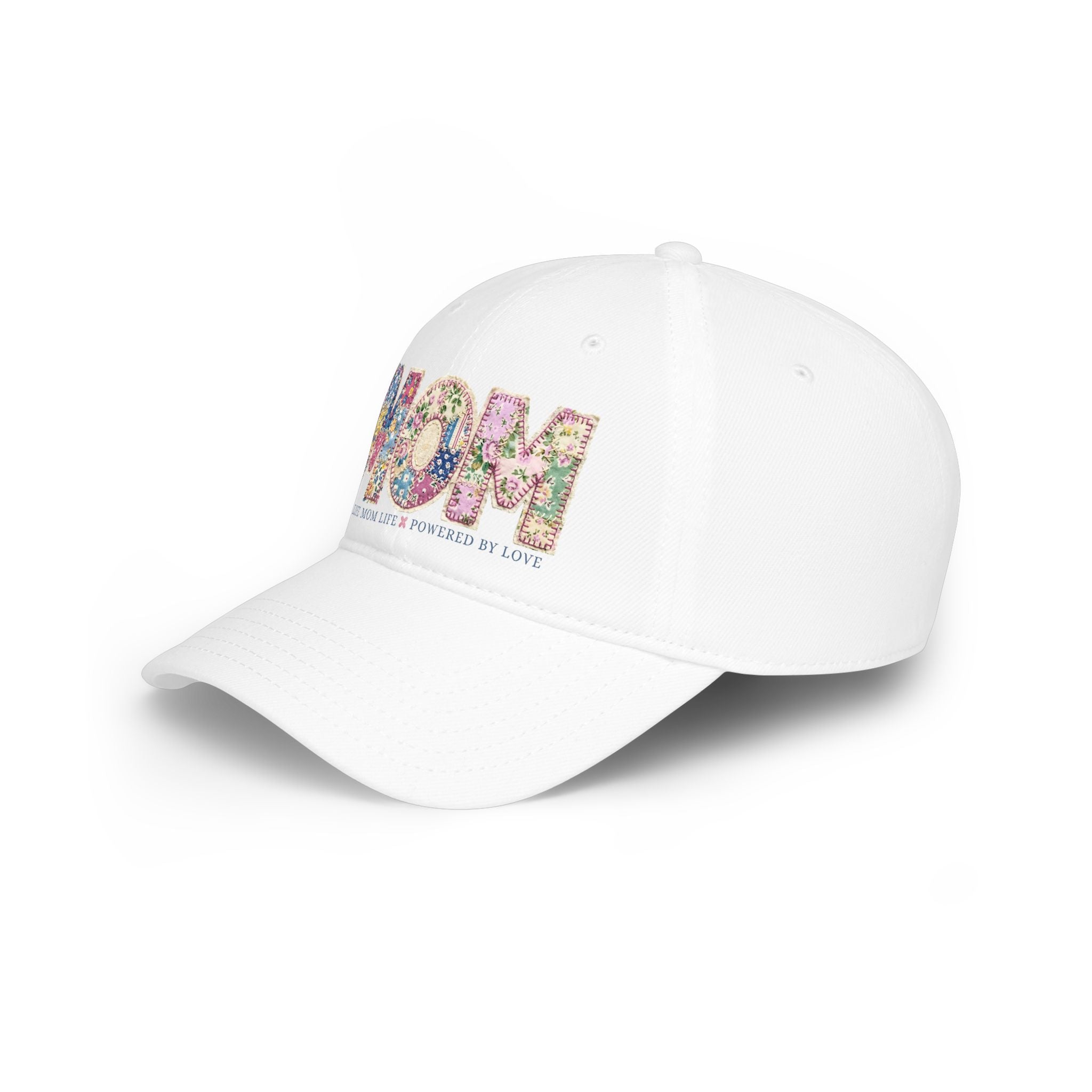 Floral 'MOM Life Ball Life' Quilted Baseball Cap Graphic — Mother's Game Day Hat