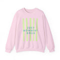 Crewneck Sweatshirt — "Just Mommin' Bruh" Neon Stripe Mom Life Pullover