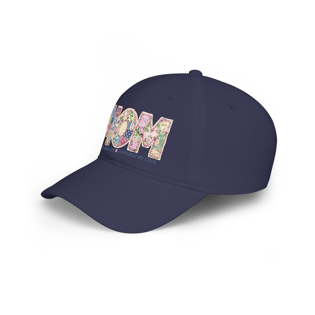 Floral 'MOM Life Ball Life' Quilted Baseball Cap Graphic — Mother's Game Day Hat