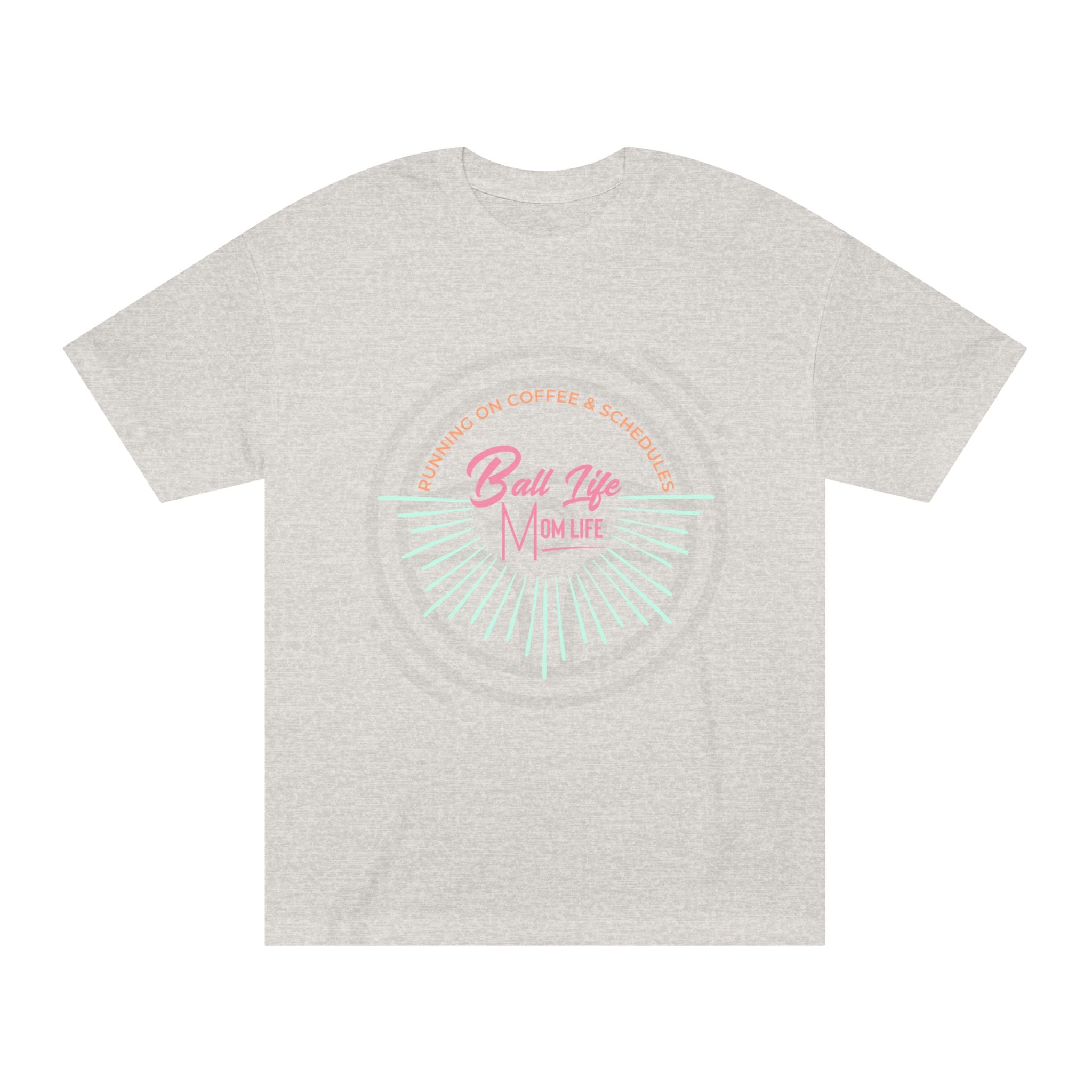 Ball Life Mom Life Graphic Tee — Running on Coffee & Schedules Retro Vibe