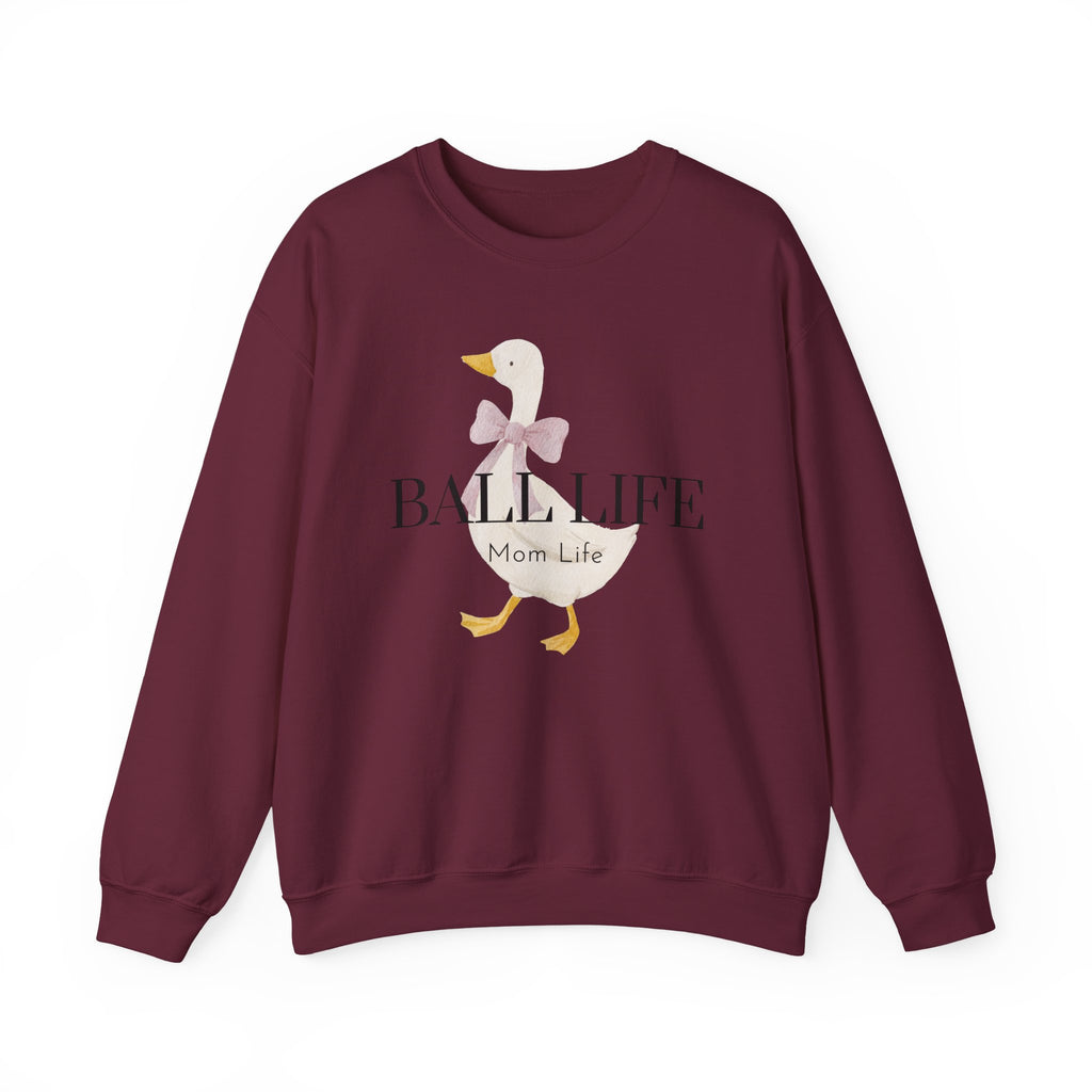 Goose Sweatshirt for Mom - Ball Life Mom Life Graphic Goose Crewneck Top