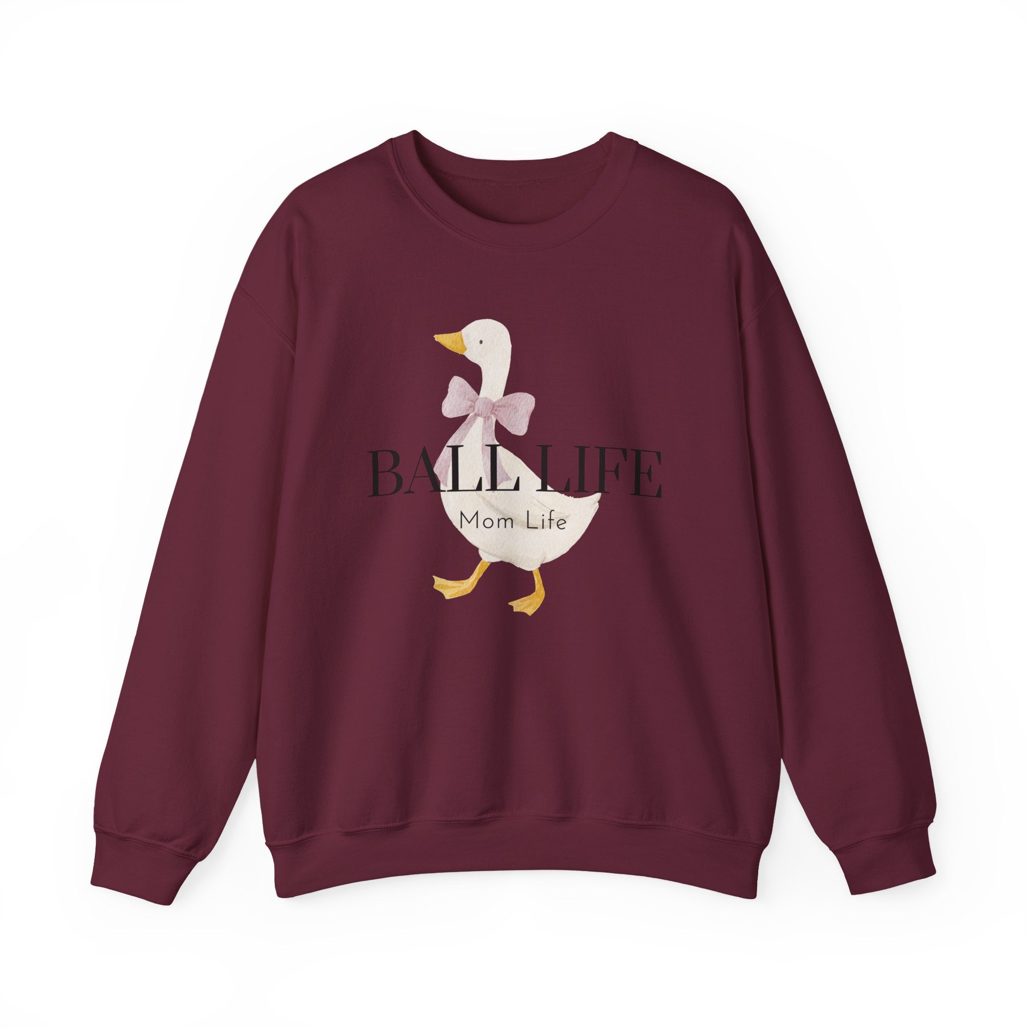 Goose Sweatshirt for Mom - Ball Life Mom Life Graphic Goose Crewneck Top