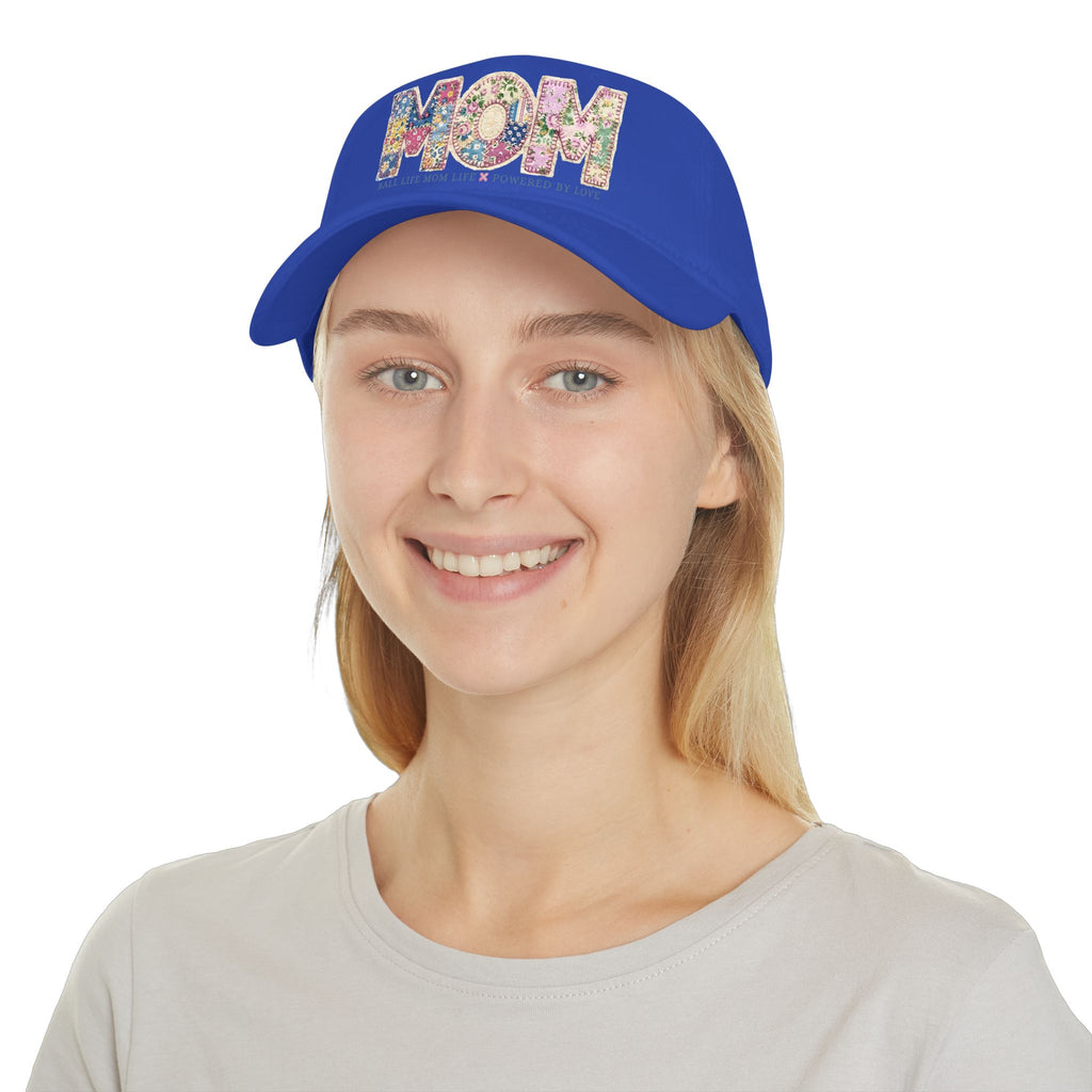 Floral 'MOM Life Ball Life' Quilted Baseball Cap Graphic — Mother's Game Day Hat