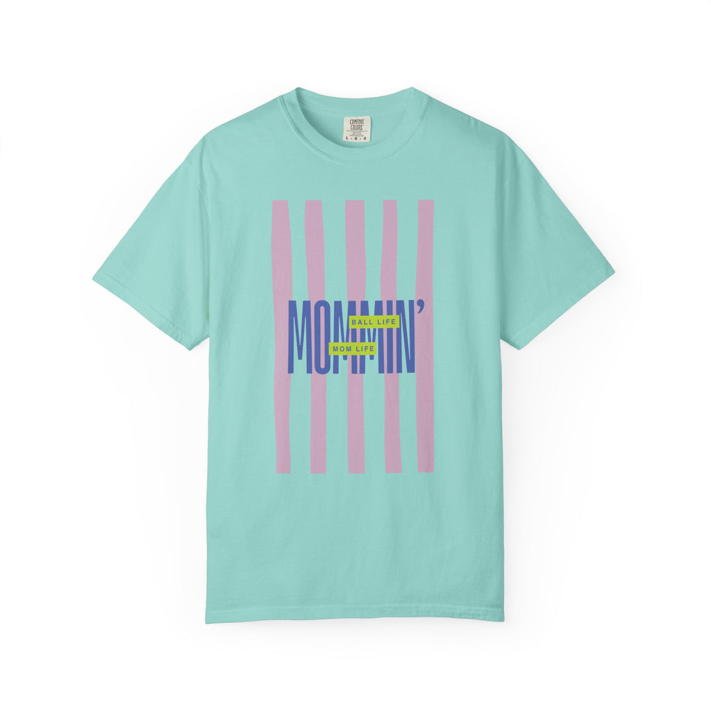Pink Stripe T-Shirt - Mom Life Ball Life Tee