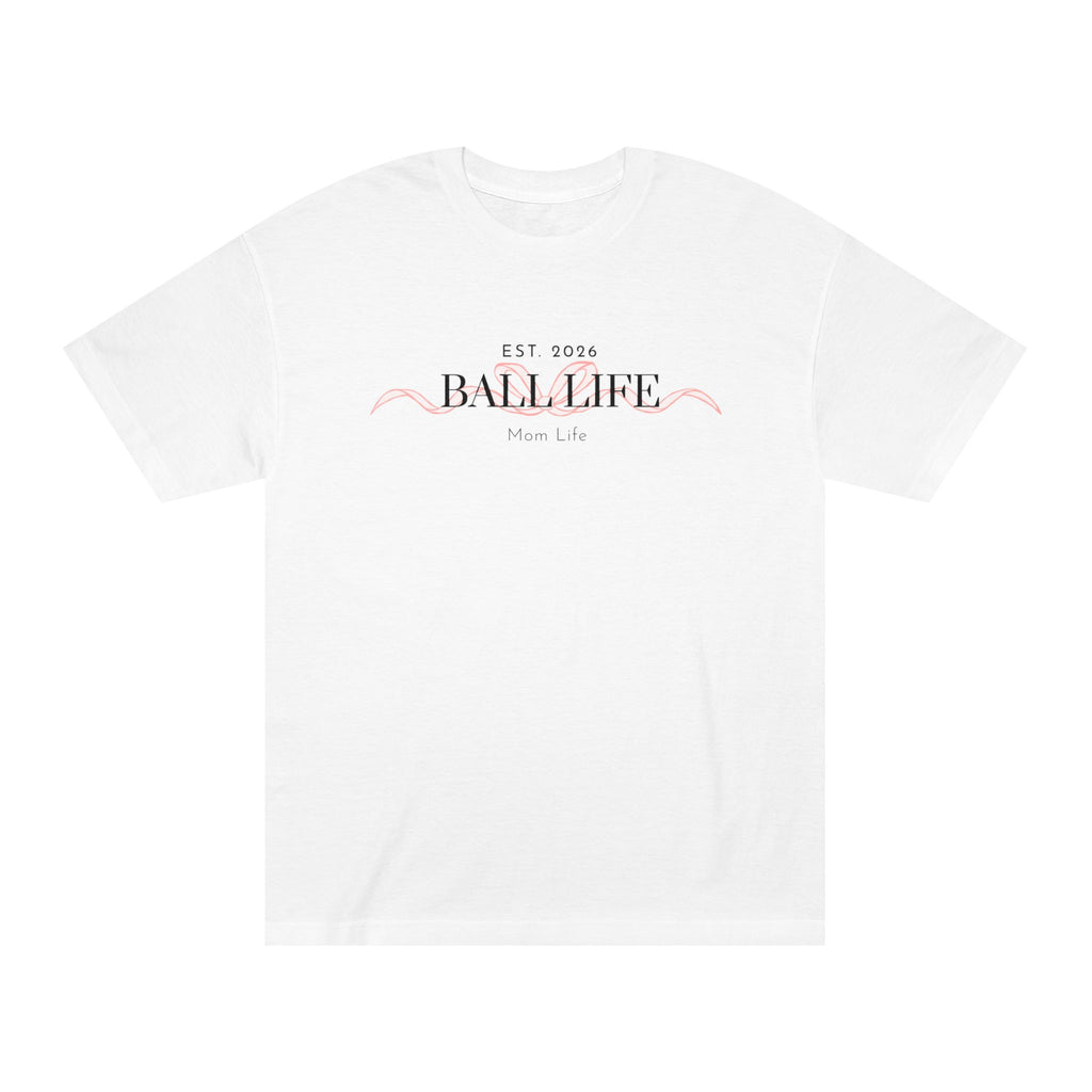 Bow Mom Life Tee — Est. 2026 Minimalist 'Ball Life Mom Life' Graphic T-Shirt