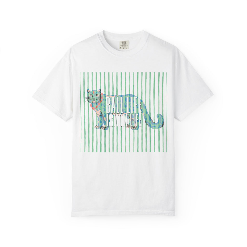Jaguar Stripes Graphic T‑Shirt — Ball Life Mom Life Retro Animal Print Tee