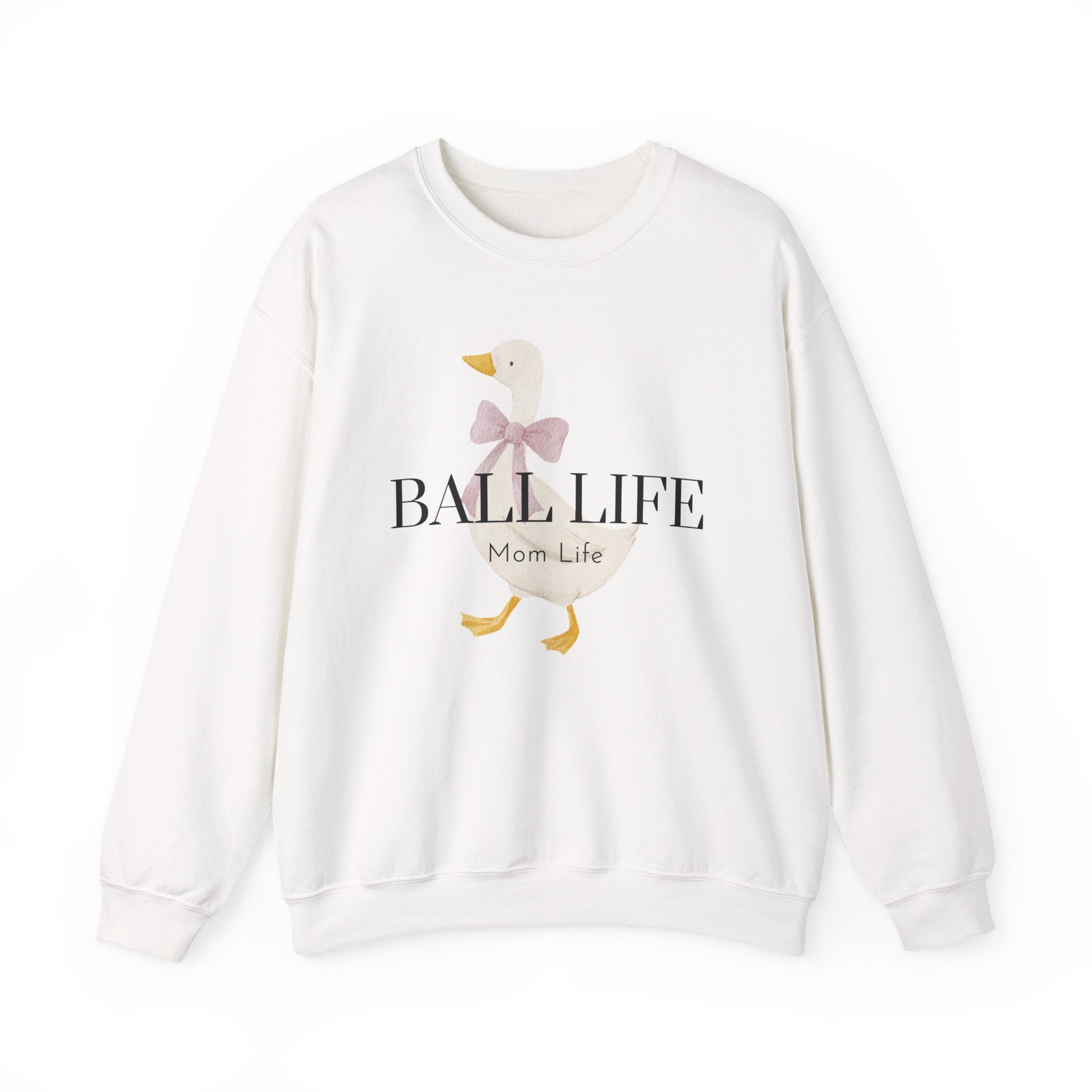 Goose Sweatshirt for Mom - Ball Life Mom Life Graphic Goose Crewneck Top