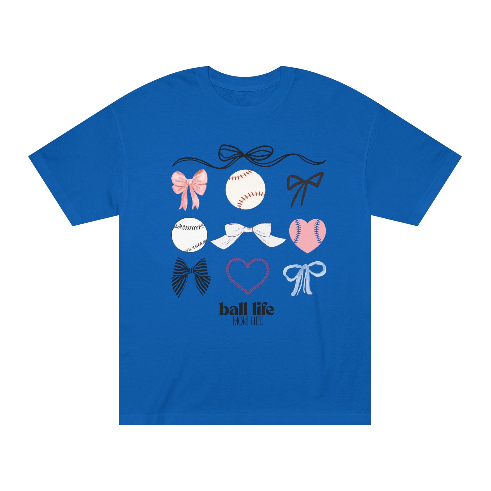 Baseball Bow Graphic Tee — "Ball Life" Bows & Heart Sports Shirt