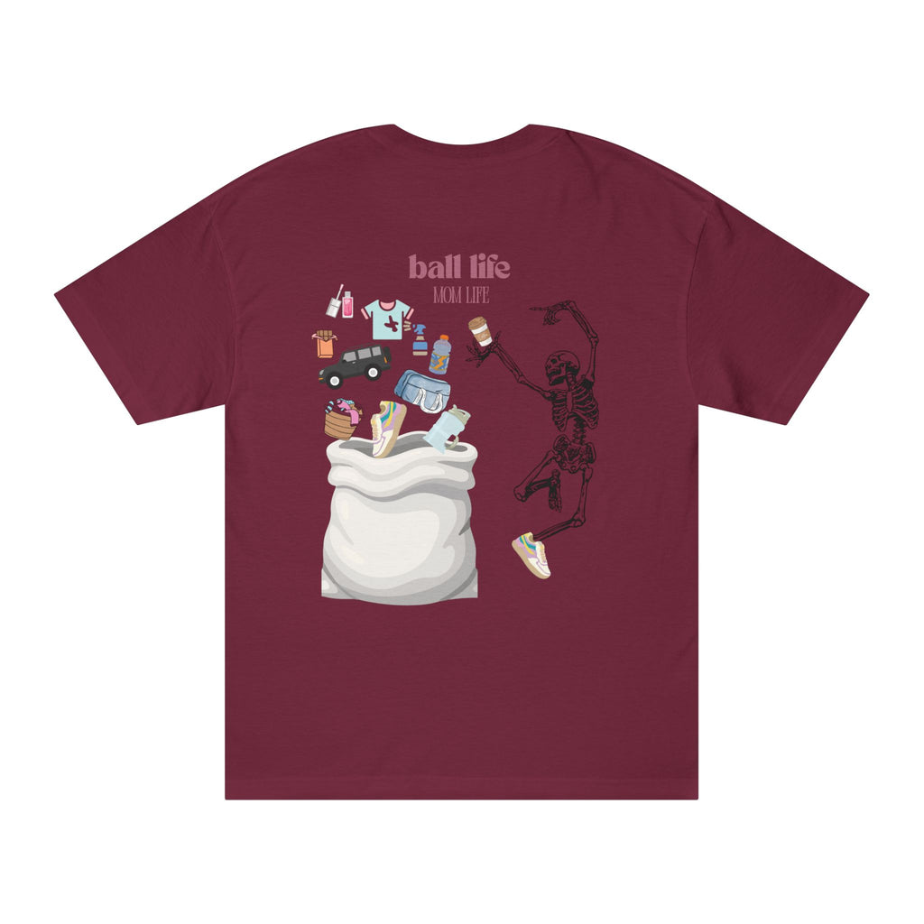 Mom Life Ball Life Graphic Tee - Skeleton Graphic