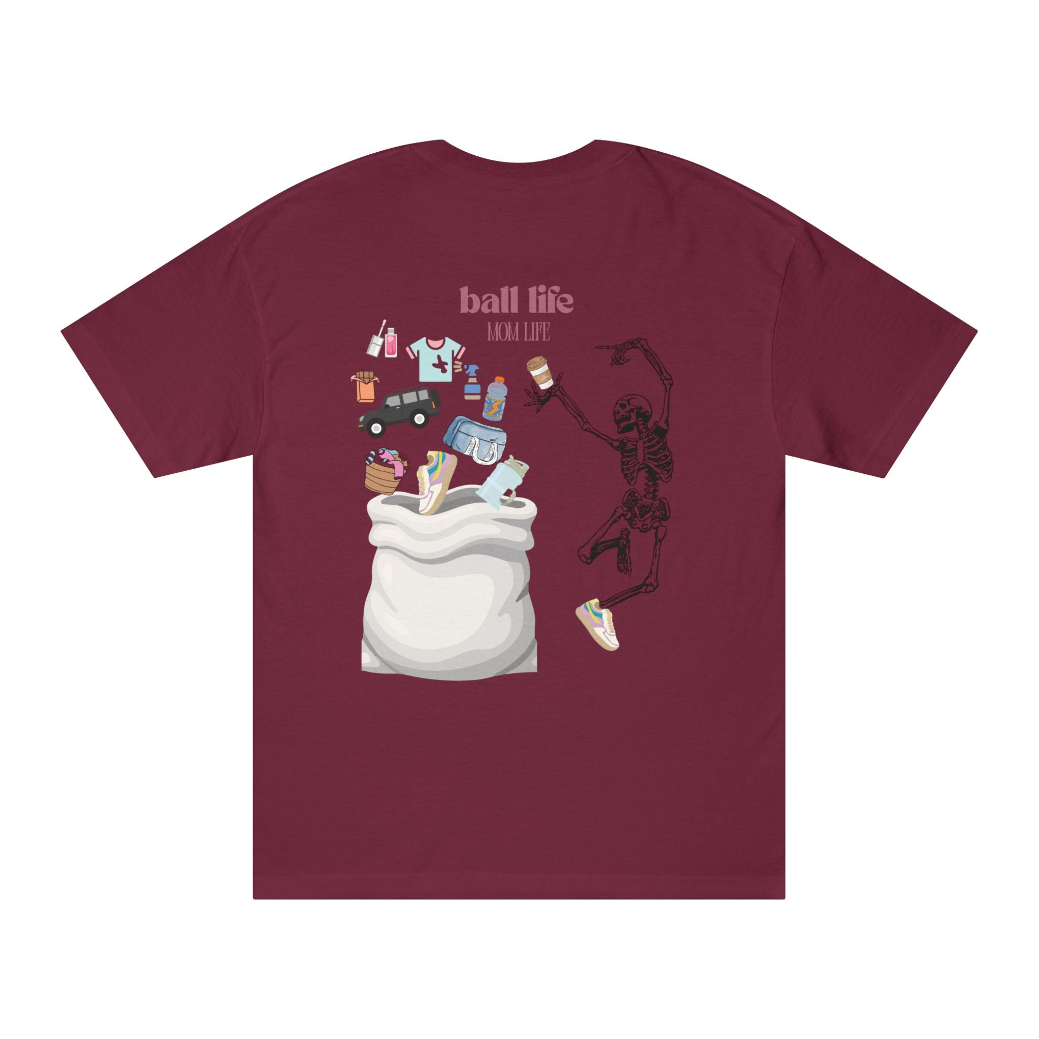 Mom Life Ball Life Graphic Tee - Skeleton Graphic