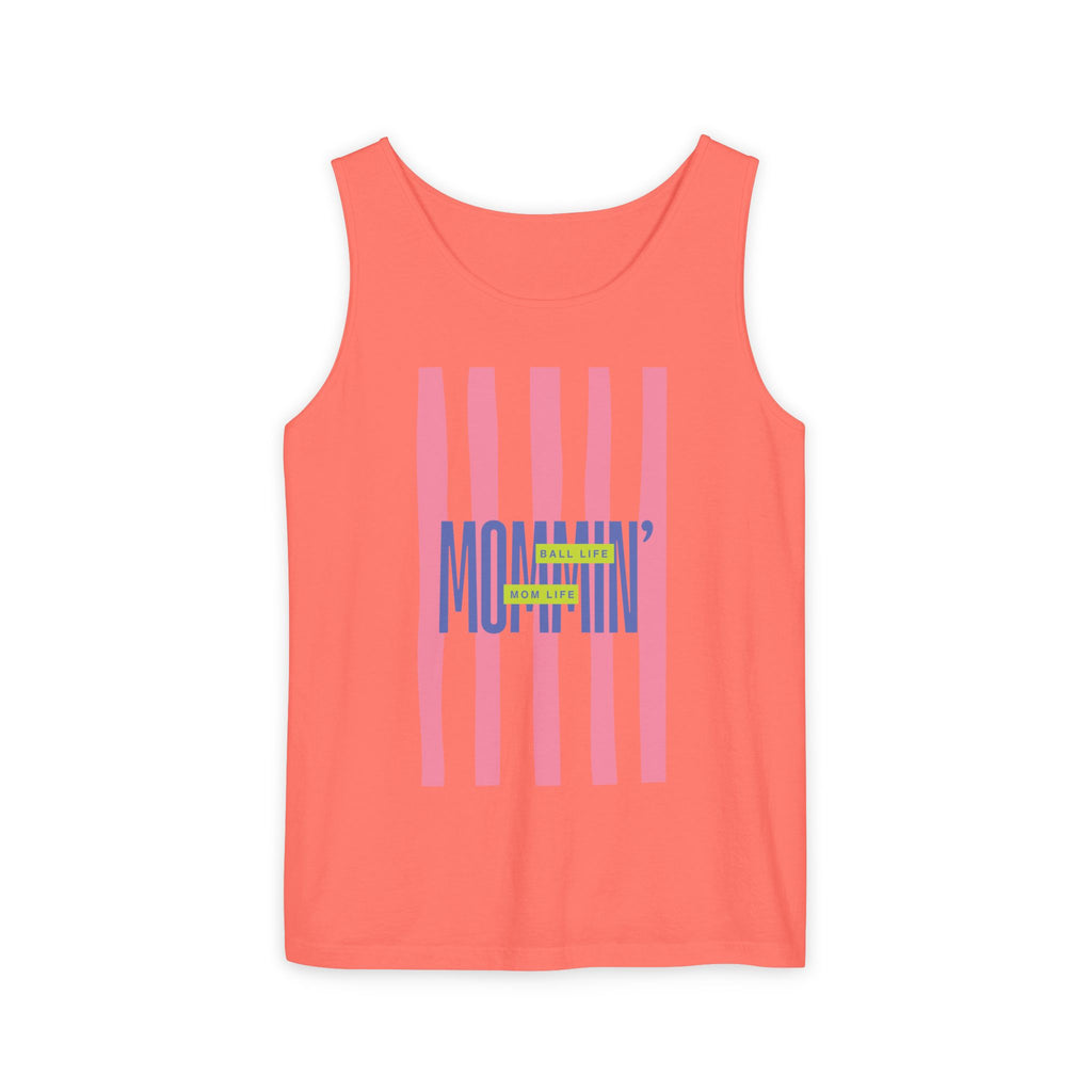 Mommin' Stripes Tank Top — Retro Pastel Graphic Tank Mommin' Ball Life Mom Life