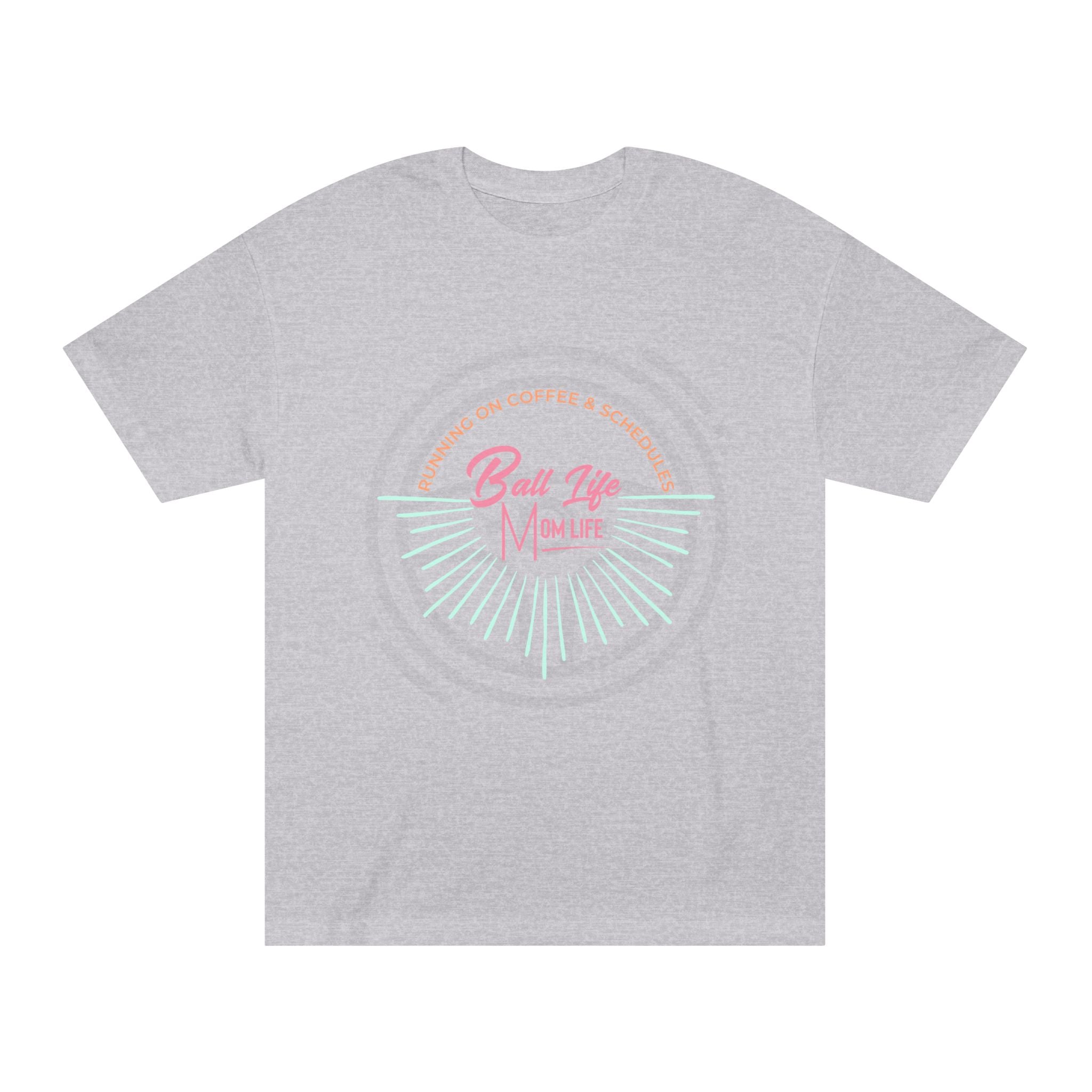 Ball Life Mom Life Graphic Tee — Running on Coffee & Schedules Retro Vibe