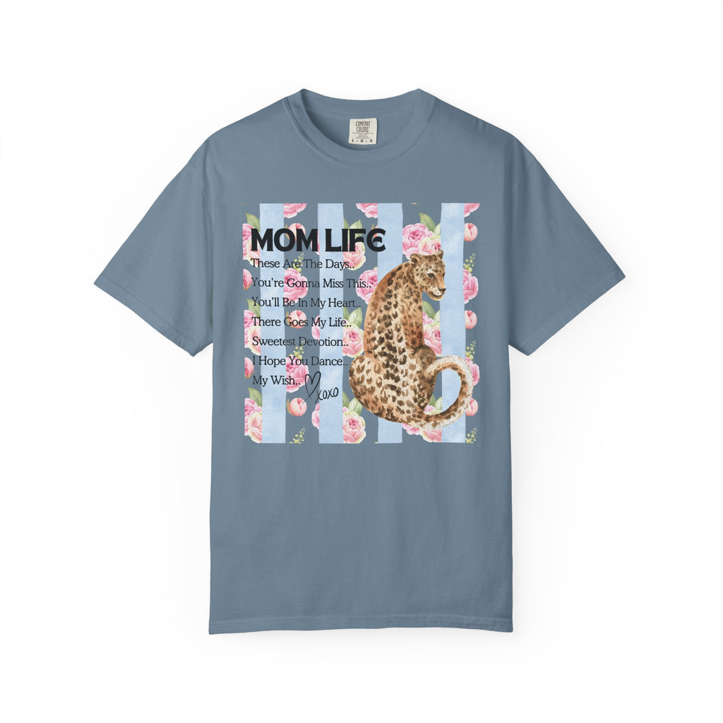 Mom Life Leopard Floral T-Shirt — Mom Life Song Title Sentiment Tee