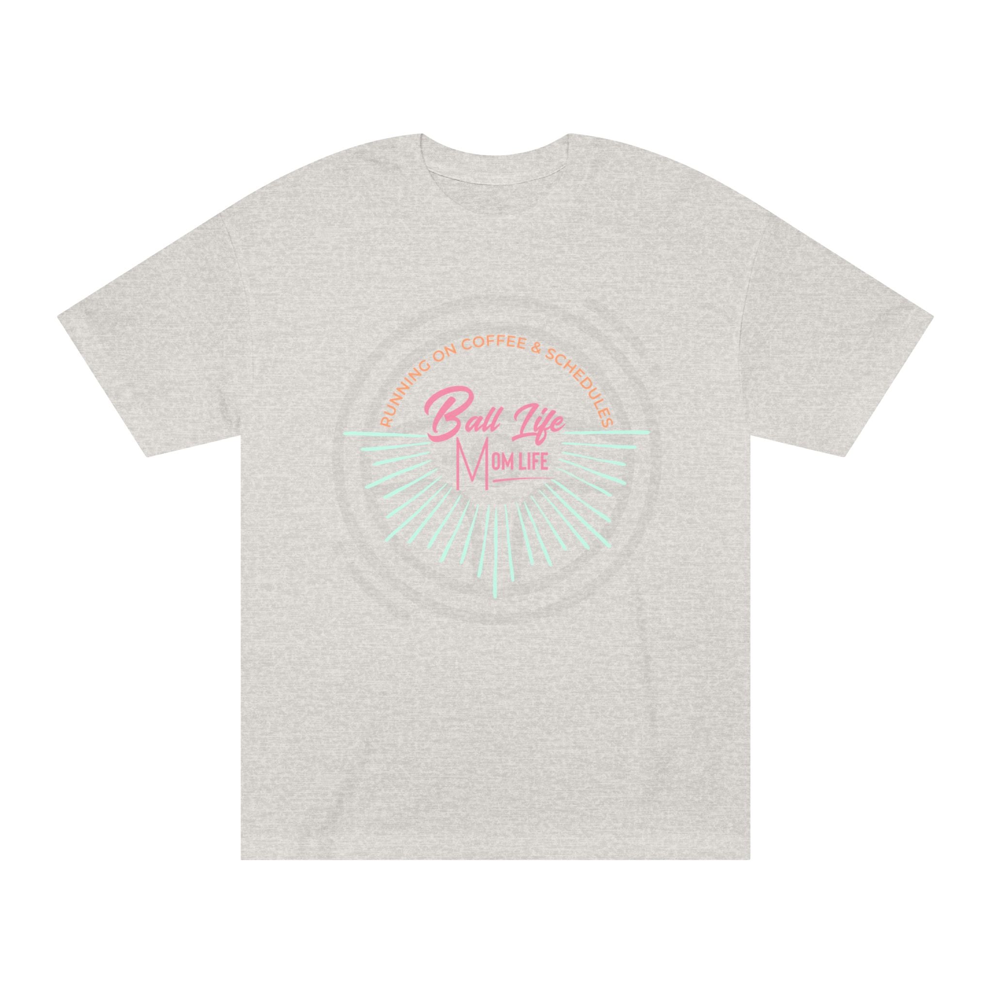 Ball Life Mom Life Graphic Tee — Running on Coffee & Schedules Retro Vibe
