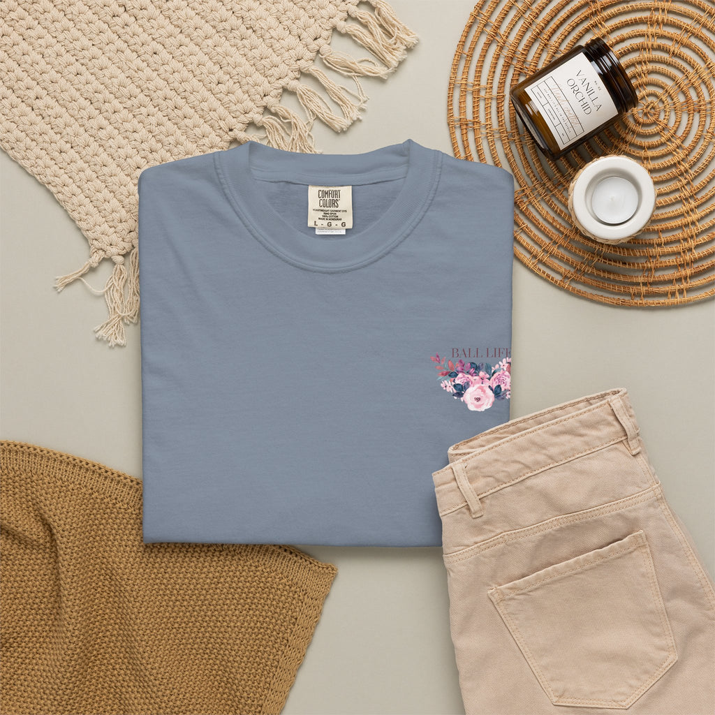 Ball Life Floral T-Shirt — Pink Rose Lifestyle Tee for Mom