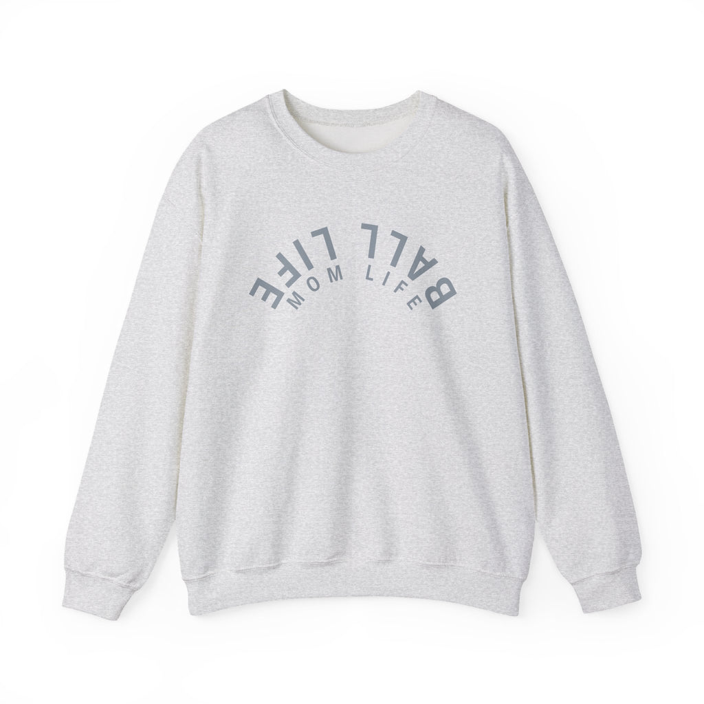Crewneck Sweatshirt for Mom — Ball Life Mom Life Minimal Athletic Sweatshirt