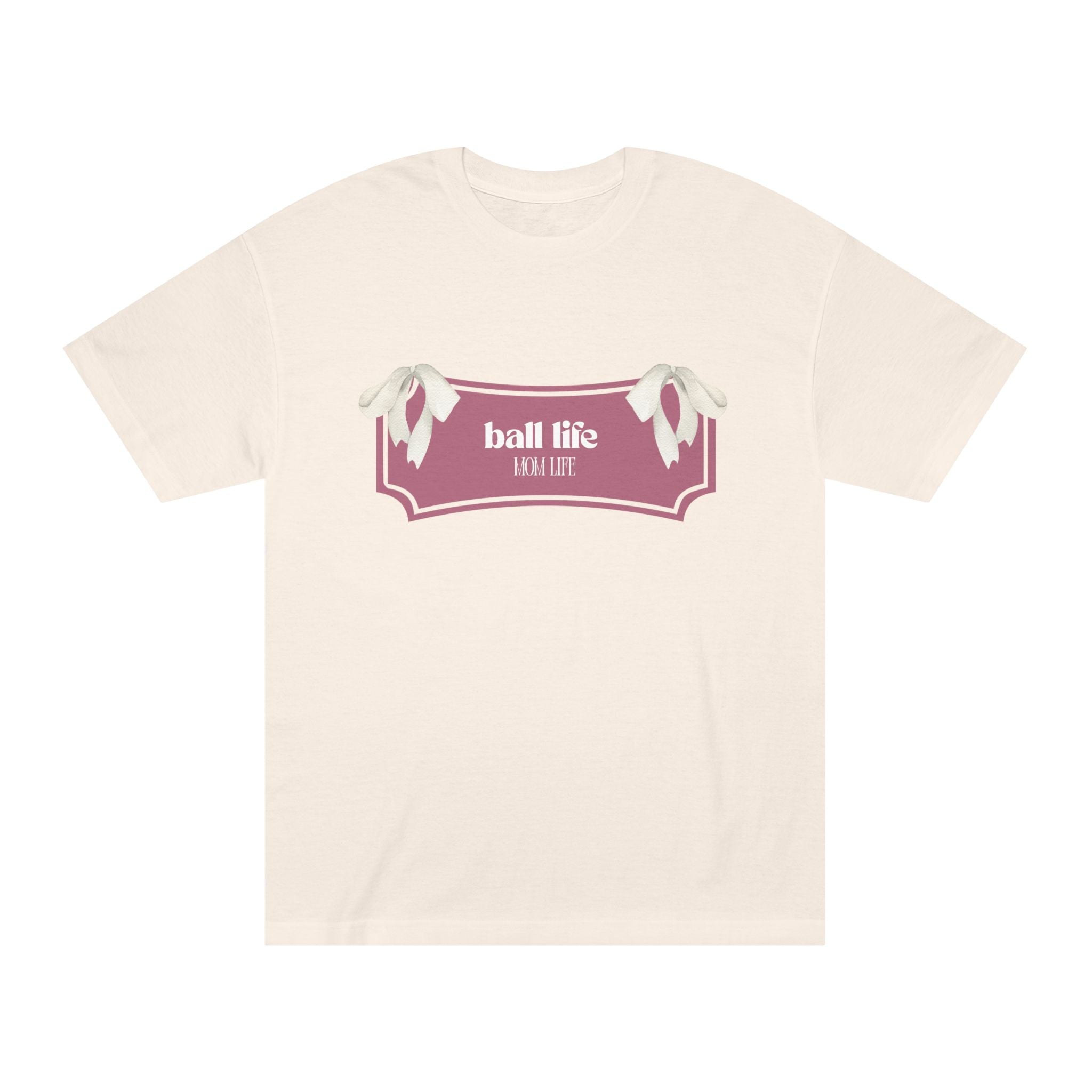 Mom Life Ball Life Ribbon Graphic Tee