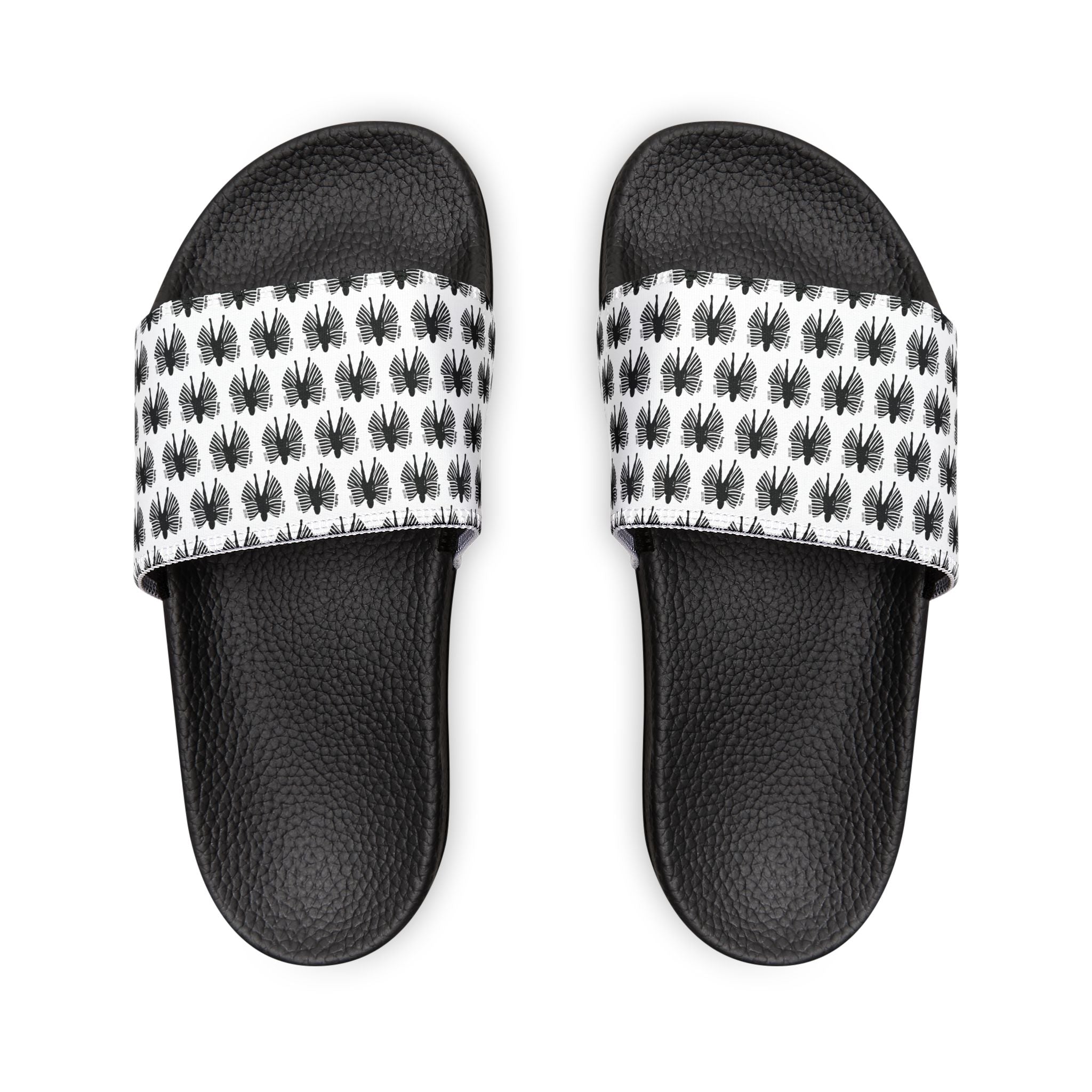 Women's Slide Sandals — Black and White Ball Life Mom Life Pattern