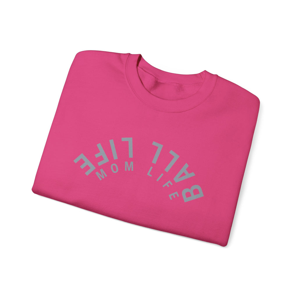 Crewneck Sweatshirt for Mom — Ball Life Mom Life Minimal Athletic Sweatshirt