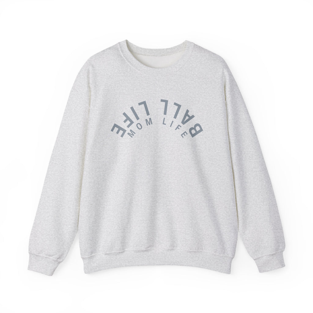 Crewneck Sweatshirt for Mom — Ball Life Mom Life Minimal Athletic Sweatshirt