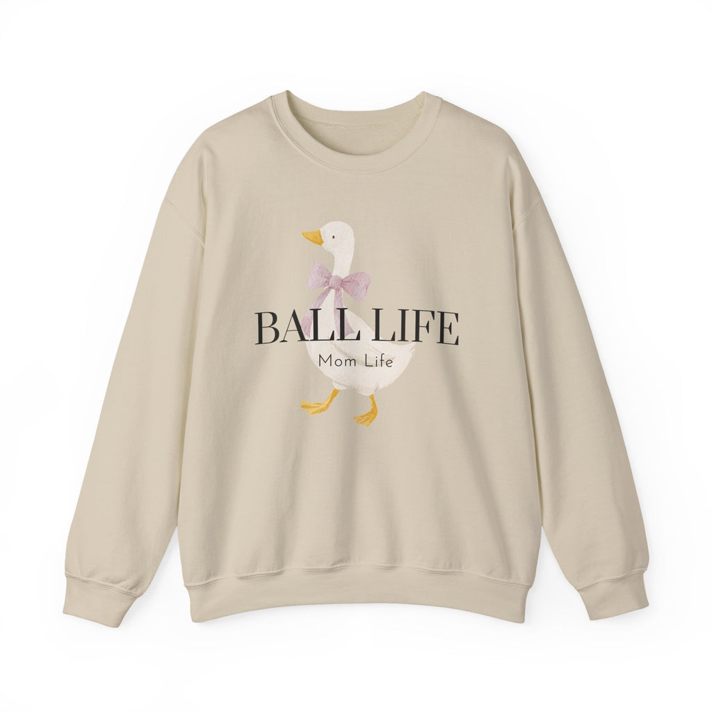 Goose Sweatshirt for Mom - Ball Life Mom Life Graphic Goose Crewneck Top