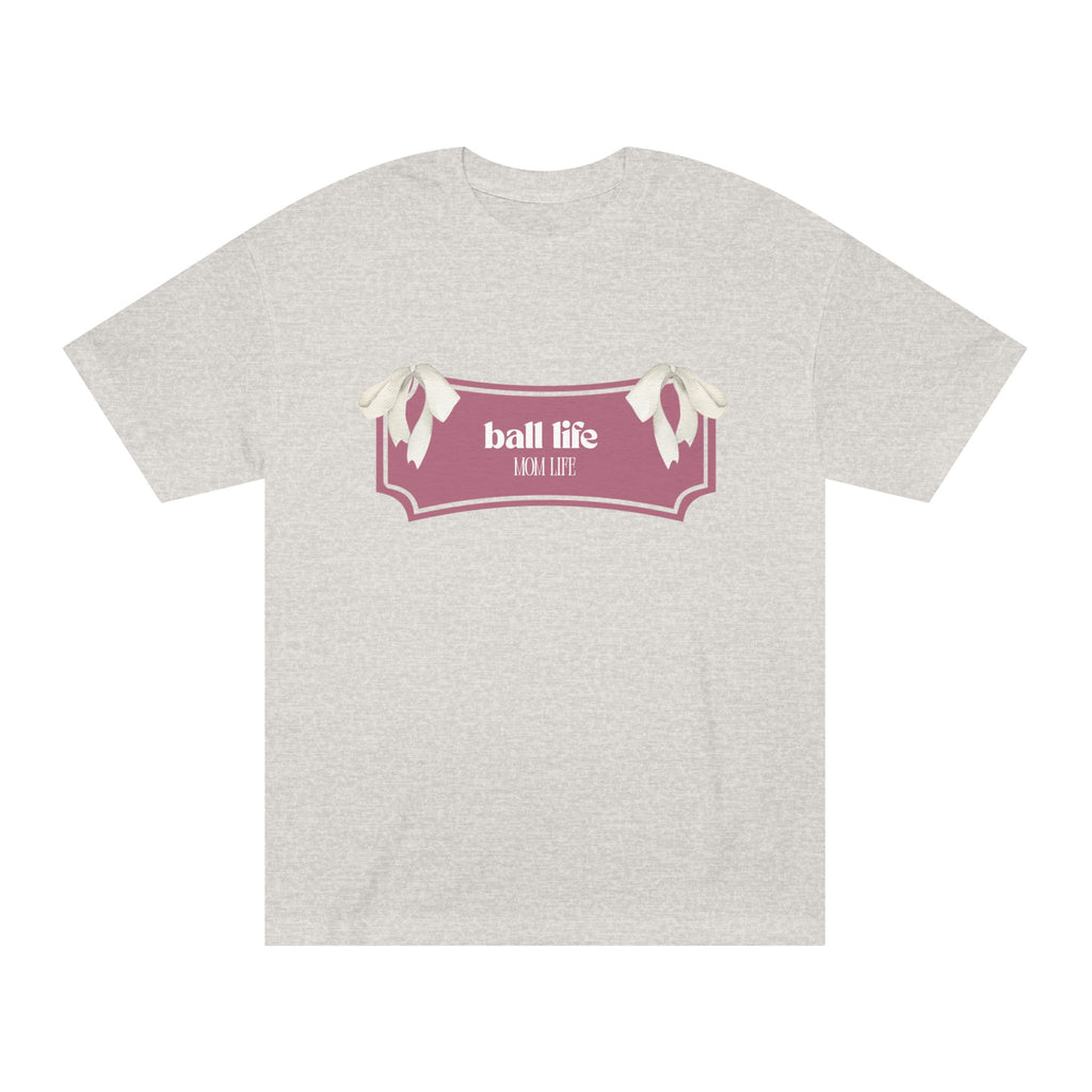 Mom Life Ball Life Ribbon Graphic Tee