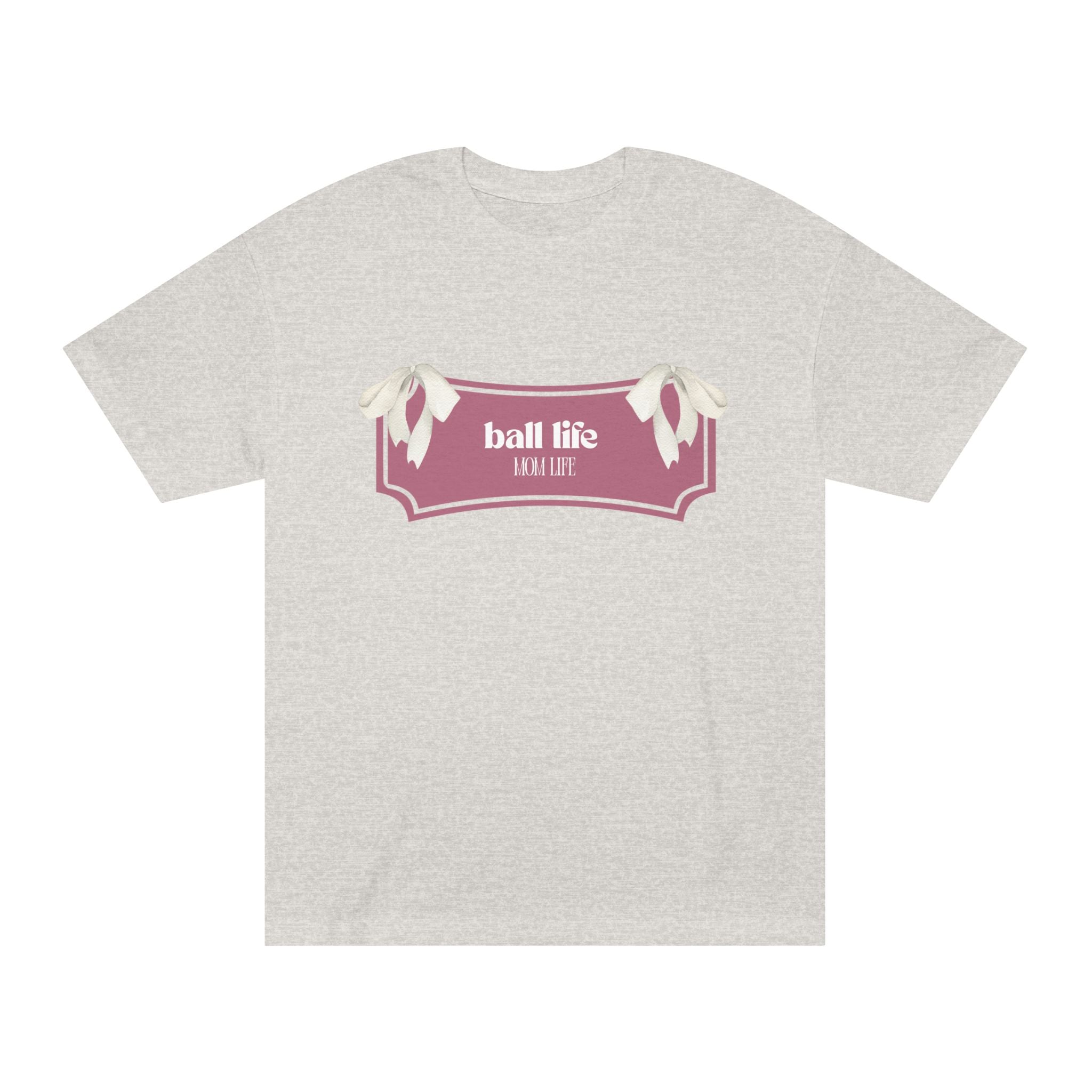 Mom Life Ball Life Ribbon Graphic Tee