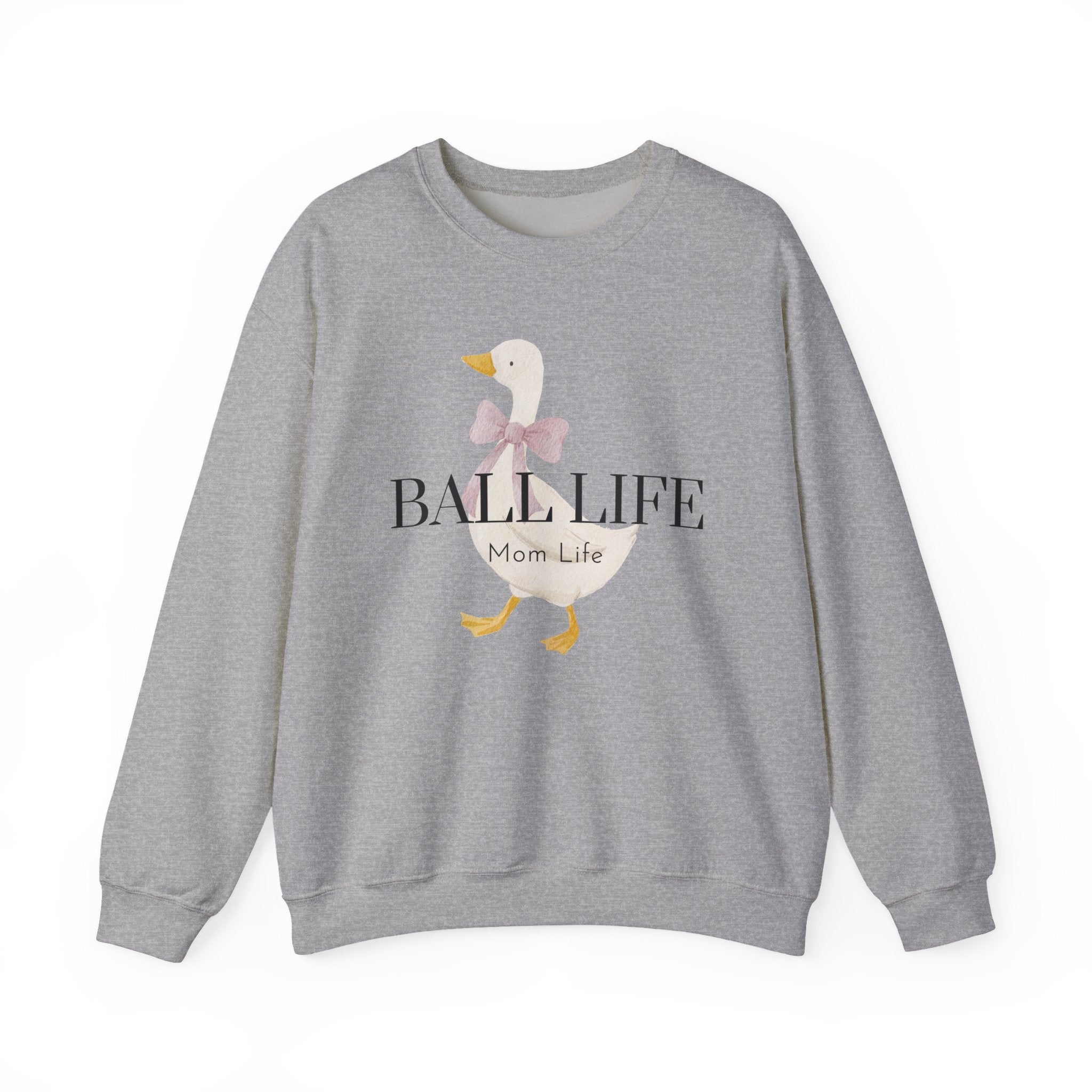 Goose Sweatshirt for Mom - Ball Life Mom Life Graphic Goose Crewneck Top