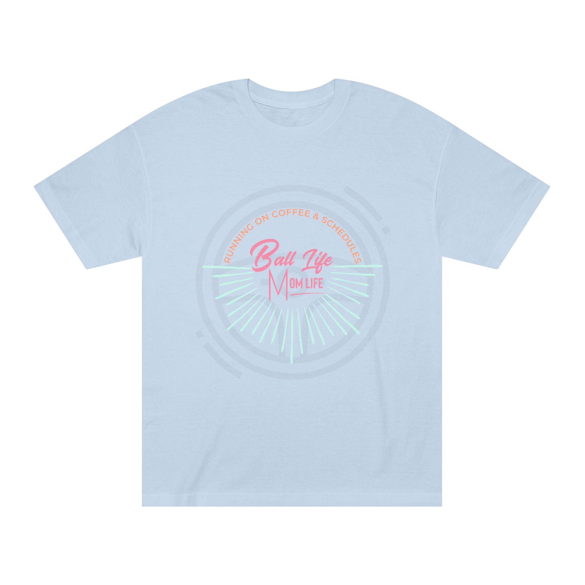 Ball Life Mom Life Graphic Tee — Running on Coffee & Schedules Retro Vibe