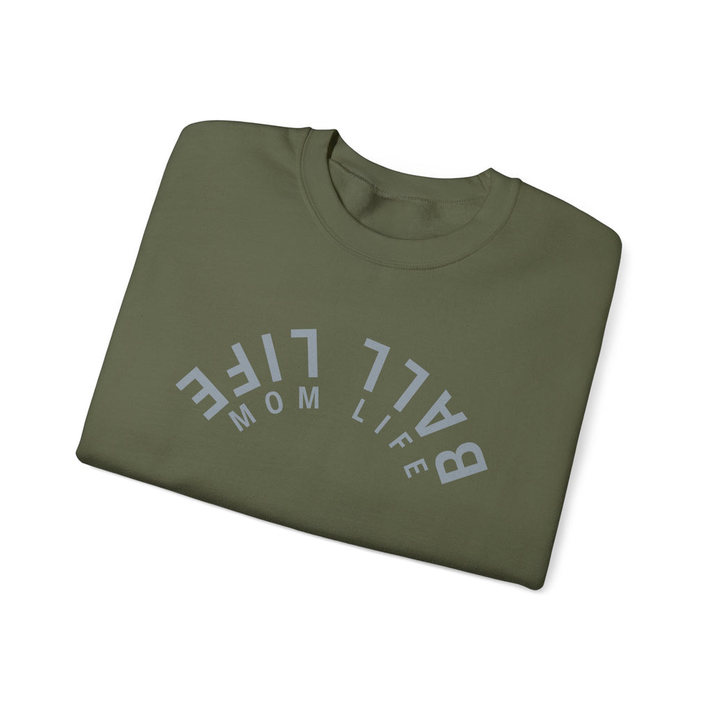 Crewneck Sweatshirt for Mom — Ball Life Mom Life Minimal Athletic Sweatshirt
