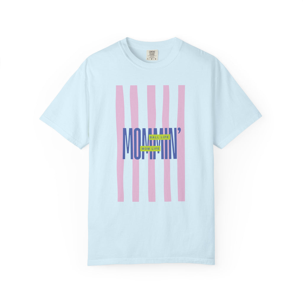 Pink Stripe T-Shirt - Mom Life Ball Life Tee