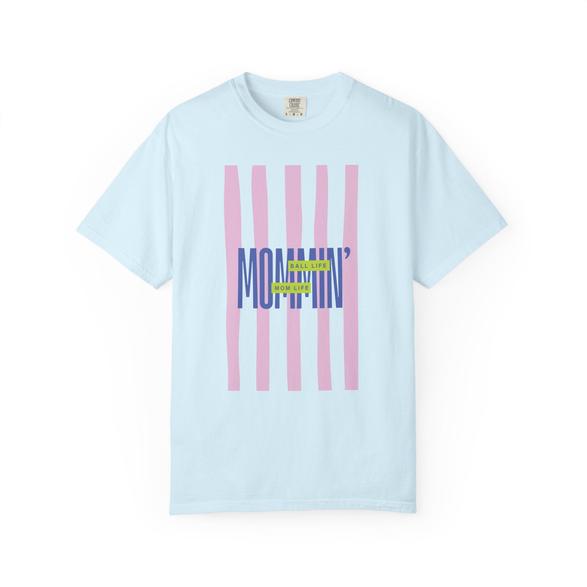 Pink Stripe T-Shirt - Mom Life Ball Life Tee