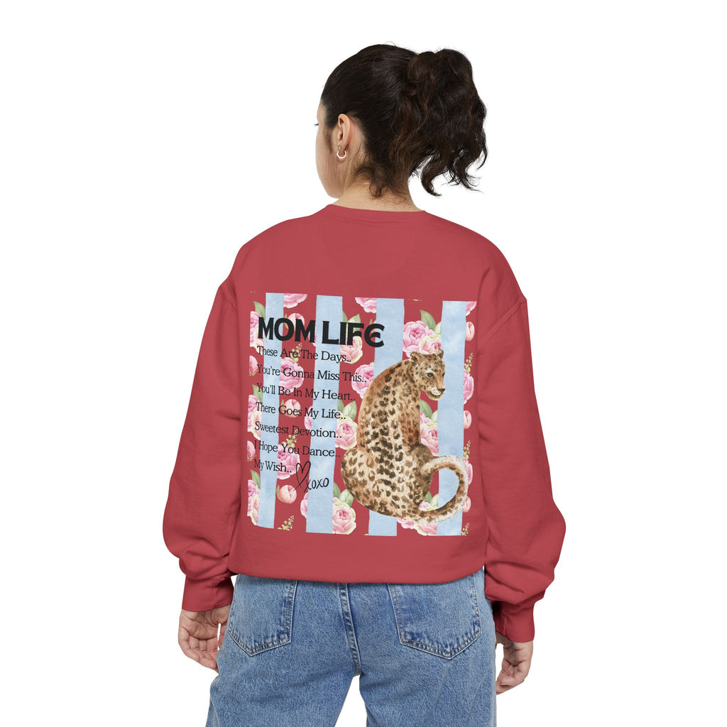 Mom Life Leopard Print Sweatshirt - Floral Striped Song Title Crewneck