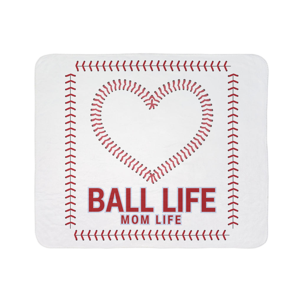 Baseball Heart Fleece Sherpa Blanket – Ball Life Mom Life Cozy Throw